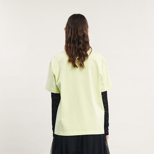 谜底中长款印花T恤短袖女2024春新款学院风圆领宽松上衣241MT0054 商品图2