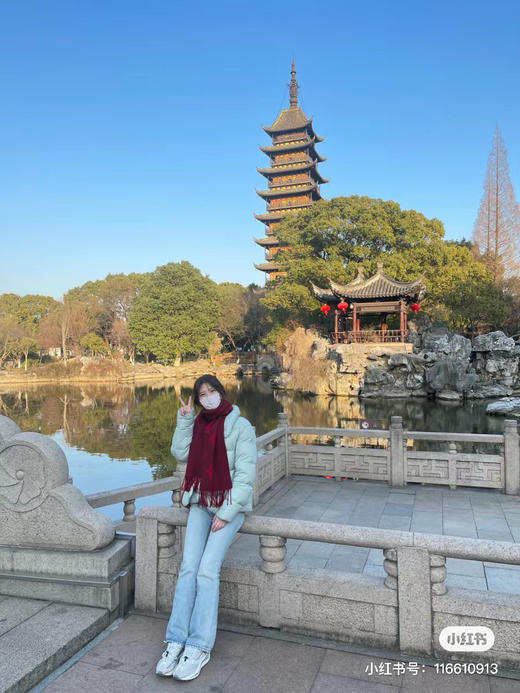 Lv羊绒围巾-酒红色 商品图8