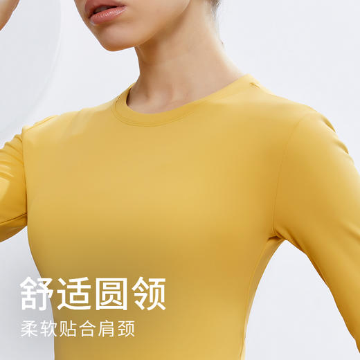 范斯蒂克新款抓绒长袖瑜伽高弹力修身跑步速干T恤 商品图3