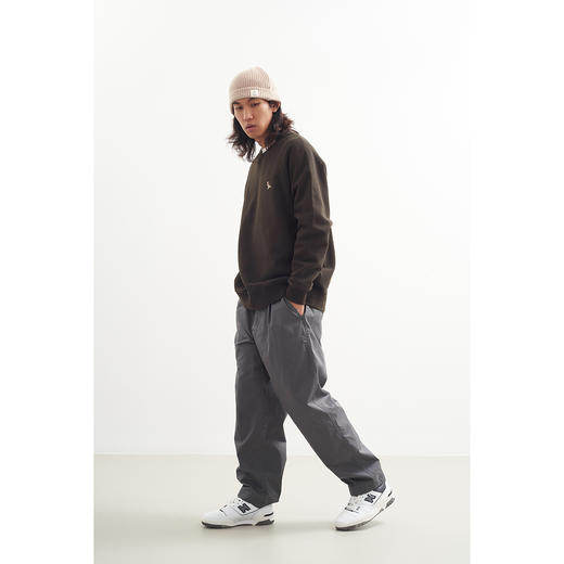 吃茶去chichaqu宽松微锥单褶直筒长裤 商品图5