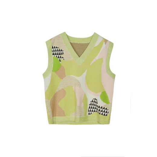 谜底针织马夹女2024春新款学院风V领百搭套头针织衫背心241MZ0303 商品图4