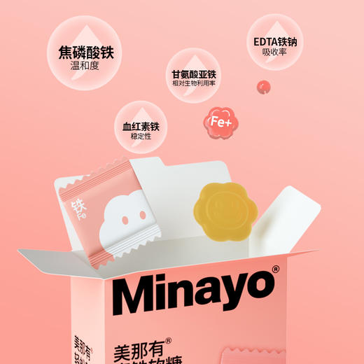 【99元4盒120颗】Minayo富铁软糖 荔枝味/红枣味/血桃味 每盒含30颗独立包装 4盒/8盒可选【适合4岁+】 商品图5