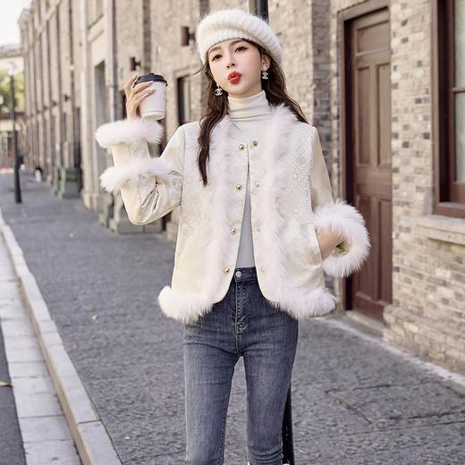 冬季新款，真毛领拼接白鸭绒羽绒衣HR-AQHUI7753 商品图5