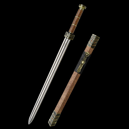 如意汉剑 高碳钢入门汉剑一体刀剑 传统宝剑 龙泉沈广隆宝剑 未开刃 商品图1