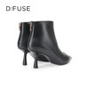 D:FUSE迪芙斯冬季新款短靴女牛皮通勤踝靴金属扣高跟短靴DF34116102 商品缩略图6
