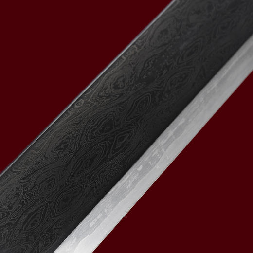 鸿运唐横刀剑短刀剑传统花纹钢手工刀剑龙泉沈广隆宝剑 未开刃 商品图5