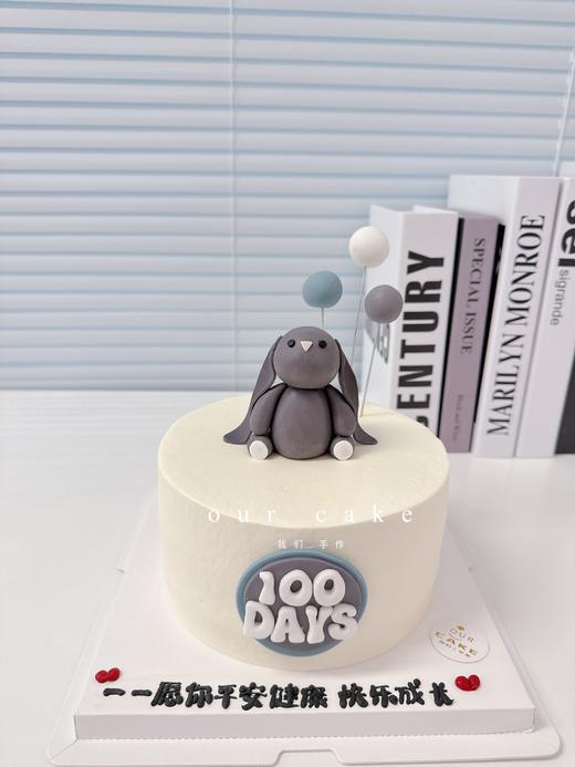 小兔抱小熊卡通动物蛋糕-低糖处理无添加 商品图3