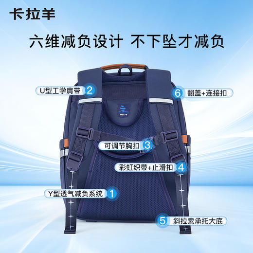 【云朵书包】卡拉羊小学生1-3-6年级超轻云朵减负书包防下坠书包 云海 CX2177+CX2615 商品图2