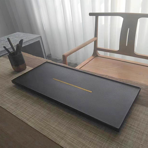 锦绣陶石茶盘60X25X1.7cm雅趣乌金石茶盘（60*30cm） 商品图5