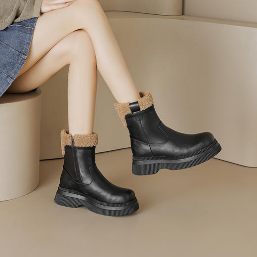 厚底百搭，爆款真皮真毛羊皮毛一体雪地靴MLD-AC651 商品图3