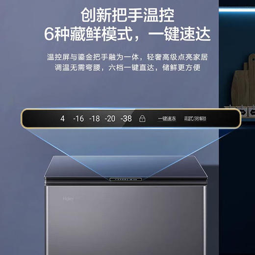 海尔新上市-38度冷冻大容量一级能效节能冷藏切换两用卧式大容量风冷无霜冰柜BC/BD-200WGHEB1 商品图3