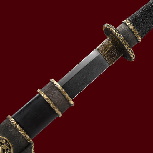 归真环首刀剑手工传统一体刀剑花纹钢刀剑龙泉沈广隆宝剑  未开刃 商品图4