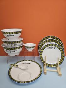 尊贵黄兰州拉面密胺仿瓷餐具10个起包邮发货包破损 勺子40个起包邮包破损