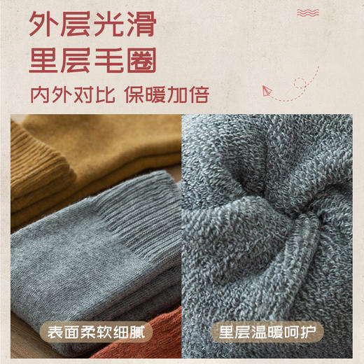 【预防老寒腿 秒变漫画腿】秋冬保暖加绒加厚长筒小腿袜5双装 360°弹力包裹 厚实内里毛圈 牢牢锁住温暖 超有型的美腿袜 商品图3