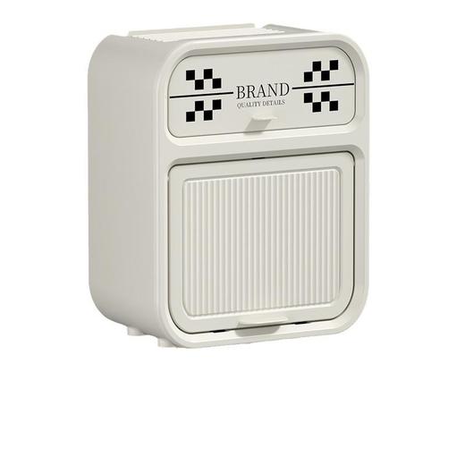 棋盘格卫生间纸巾盒奶油风双层置物架防水免打孔壁挂式卷纸抽纸盒 商品图4