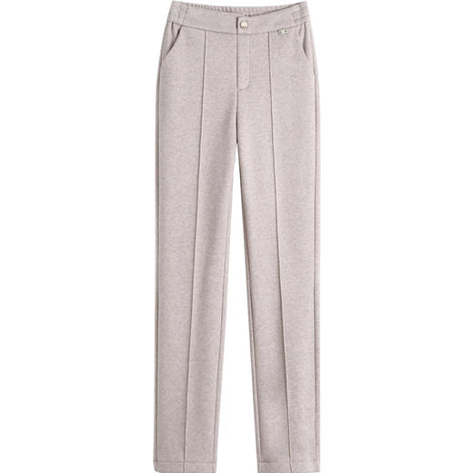 MYX-XBMY-6590-L长款简约宽松休闲毛呢锥形裤2023年冬款后腰松紧修身时尚哈伦裤 商品图4