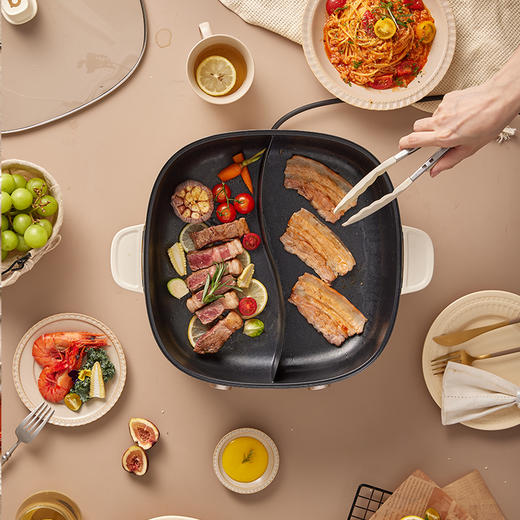 【小程序】小熊(Bear)鸳鸯锅 电火锅 火锅专用锅5分30秒速沸多用途锅电煮锅多功能锅分体家用电热锅火锅锅 DHG-D60J1 商品图7