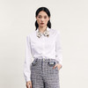 谜底白衬衫长袖女2024春季新款文艺风领口绣花修身衬衣241MC0059 商品缩略图0