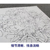 【大彩图】李晓明工笔画白描底稿斗方小品《洛浦初雨》牡丹临摹勾线花鸟线稿K047 商品缩略图4