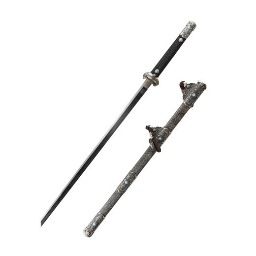 璟瑞唐横刀剑传统手工宝剑 龙泉沈广隆花纹钢剑仿古刀剑 未开刃 商品图6