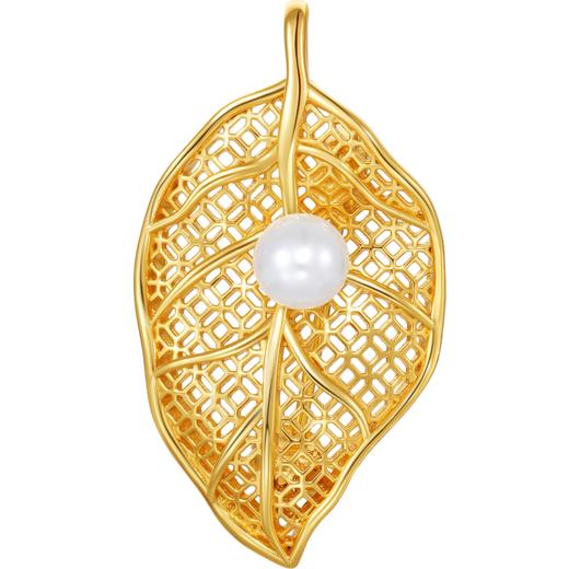 【直播福利】【限时秒杀】【一叶暴富】钻石世家 一叶暴富项链 银胸针毛衣链 合金胸针毛衣链 一款两戴 珍珠项链 叶子造型胸针 链长约70cm 商品图5