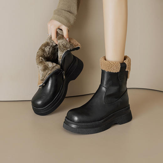 厚底百搭，爆款真皮真毛羊皮毛一体雪地靴MLD-AC651 商品图2
