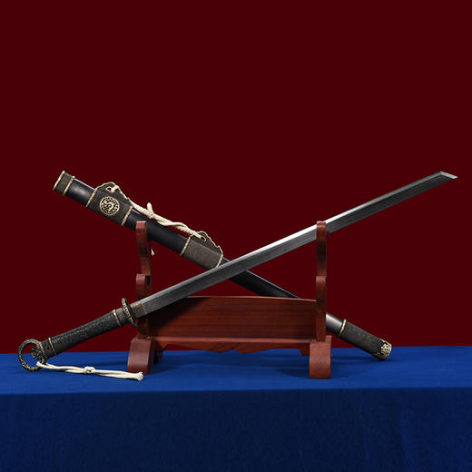 归真环首刀剑手工传统一体刀剑花纹钢刀剑龙泉沈广隆宝剑  未开刃 商品图2