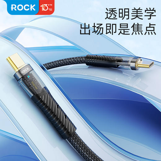 ROCK Z21 C TO C 100W 1.2M透明数据线 商品图1