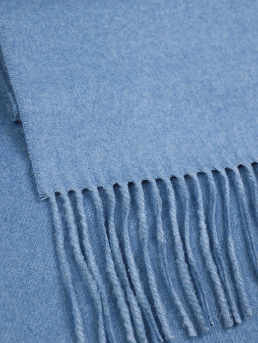 callisto蓝色桑蚕丝羊绒围巾 FQSCF002D 商品图4