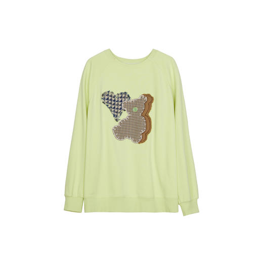 谜底中长款绣花卫衣女2024春新款学院风大廓形宽松圆领241MV0057 商品图4