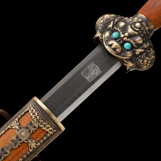 永乐剑 酸枝木明代宝剑传统宝剑花纹钢 龙泉沈广隆宝剑 未开刃 商品图3