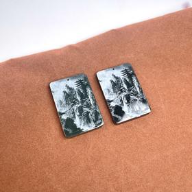 墨玉吊坠-方形山水牌