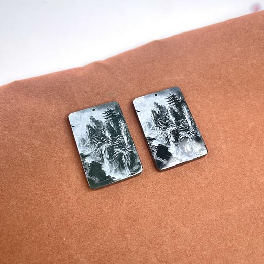 墨玉吊坠-方形山水牌 商品图0