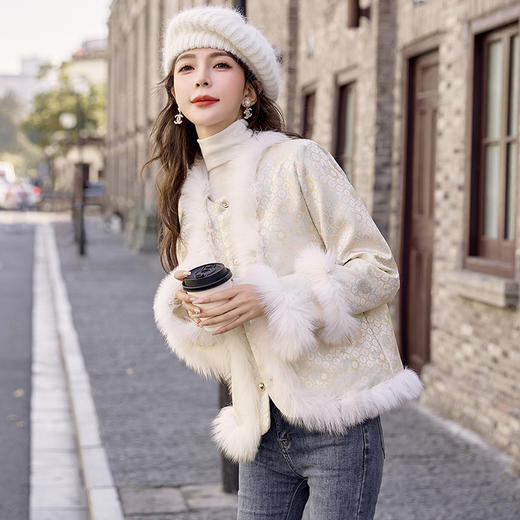 冬季新款，真毛领拼接白鸭绒羽绒衣HR-AQHUI7753 商品图7