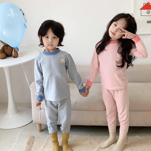 【 29.9/套起】儿童蚕丝羊毛无骨保暖内衣套装男女童德绒高领秋衣秋裤家居服聚 商品图2
