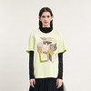 谜底中长款印花T恤短袖女2024春新款学院风圆领宽松上衣241MT0054 商品缩略图0