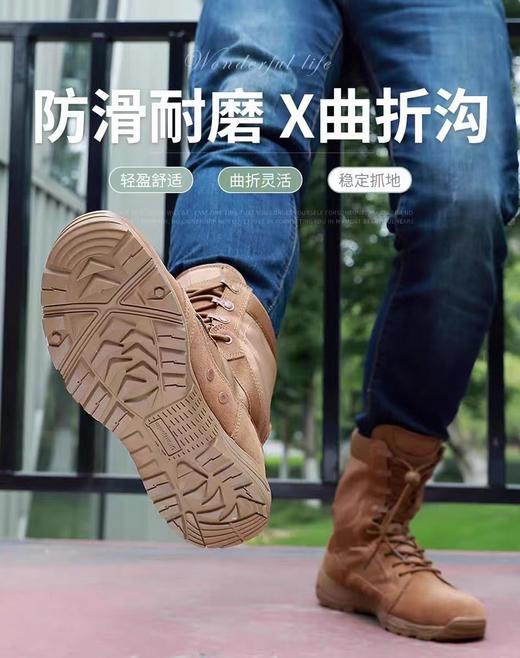 夏季君洛克飞鱼超轻作战靴透气男士女战术靴高帮轻便沙漠靴D15008 商品图4