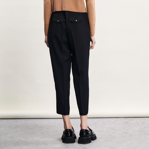 谜底西裤女2024春季新款通勤风简约时尚高腰纯色九分裤241MK0077 商品图2