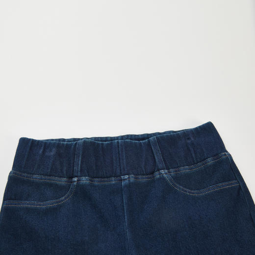 谜底松紧腰紧身铅笔裤女2024春新款复古百搭高腰牛仔裤241MK0010 商品图3