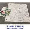 【大彩图】李晓明工笔画白描底稿斗方小品《双鸽赞春光》牡丹鸽子临摹勾线花鸟线稿KA08 商品缩略图1