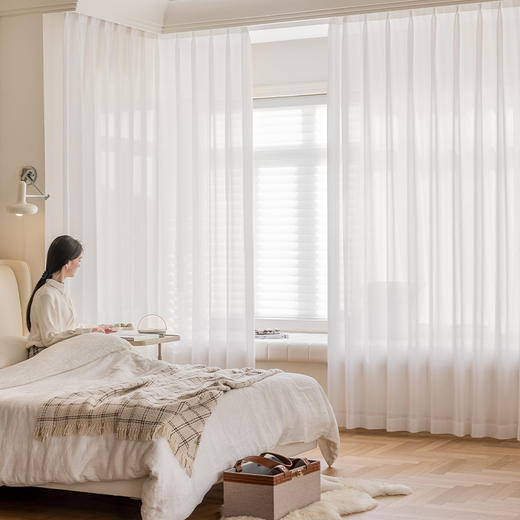 【三生有杏纱】金蝉柔光透影杏花纹窗纱 商品图6