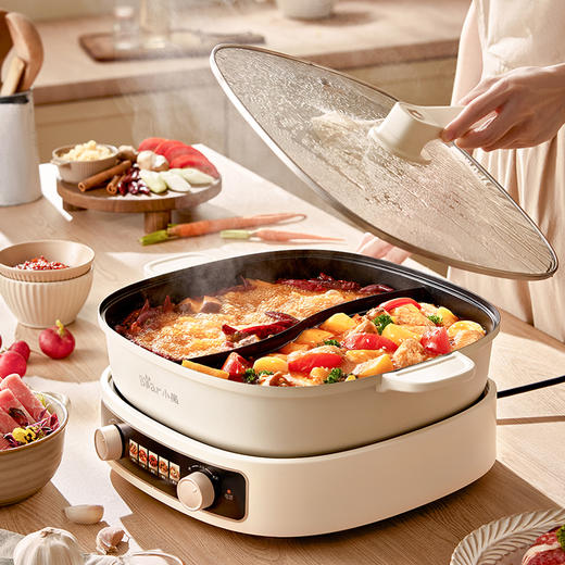 【小程序】小熊(Bear)鸳鸯锅 电火锅 火锅专用锅5分30秒速沸多用途锅电煮锅多功能锅分体家用电热锅火锅锅 DHG-D60J1 商品图2