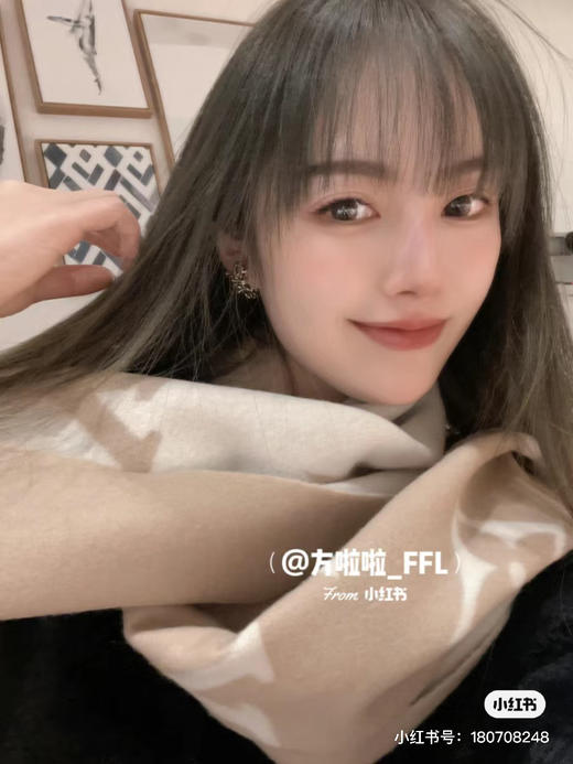 Lv羊绒围巾-浅色奶茶色 商品图1