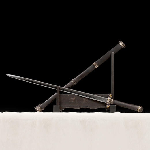 星川剑 手工花纹钢传统宝剑战国剑汉剑唐剑龙泉沈广隆宝剑 未开刃 商品图9