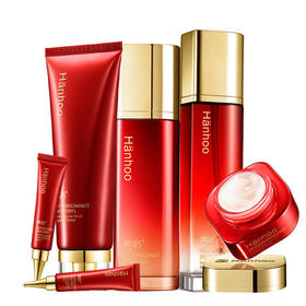 韩后Hanhoo红石榴鲜养焕采6件套 （洁面乳100g+水110ml+乳110ml+霜50g+精华15g+眼霜15g）