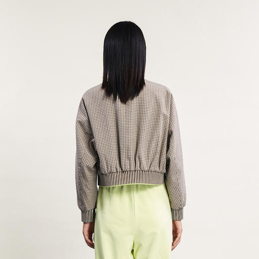 谜底短款棉服女2024春新款复古学院风百搭格纹棒球棉衣241MF0116 商品图2