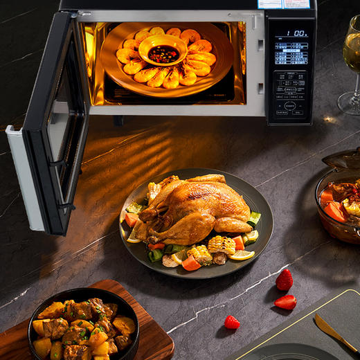 【会员日专用】格兰仕变频微波炉 家用25升大容量平板智能速热微蒸烤光波炉烤箱一体机不锈钢内胆G90F25CSLV-C3(G0) 商品图3