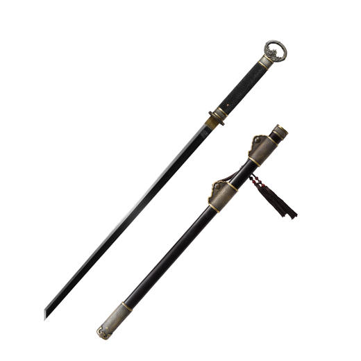 麒麟环首刀剑花纹钢龙泉沈广隆宝剑一体刀剑防身冷兵器 未开刃 商品图7