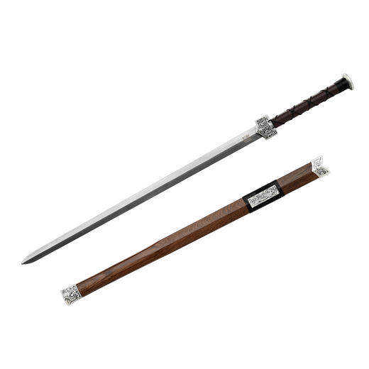 四灵汉剑鸡翅木硬剑入门大汉剑一体刀剑传统宝剑龙泉沈广隆宝剑 未开刃 商品图6