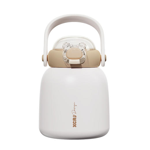 小茶日记布丁嘟嘟儿童保温杯便携手拎316不锈钢弹盖吸管大肚杯 商品图4